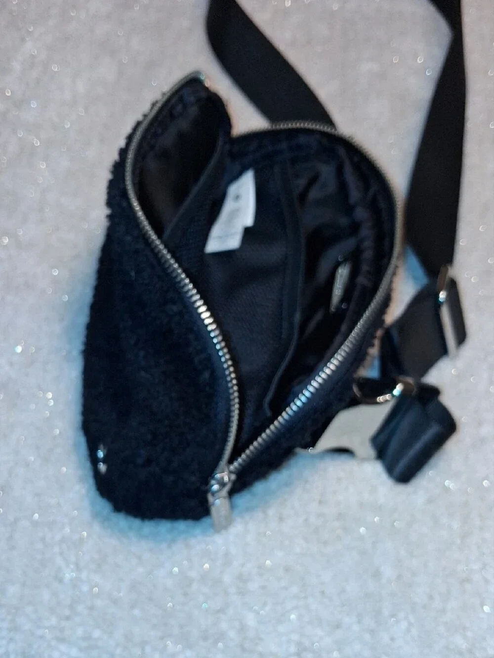 Lululemon Athletica Black Sherpa Crossbody Pouch